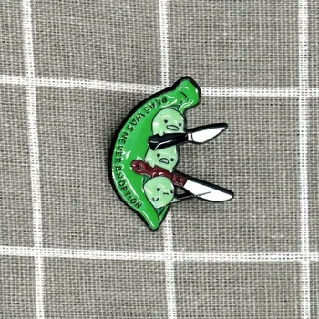 Pinarna.cz - Odznáček Hrášky s noži - Peas was never an option / Mír (hrášek) nikdy nebyl možnost