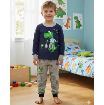 Chlapecké pyžamo Chlapecké PYŽAMO tm.modrá/šedá Sezon P2706