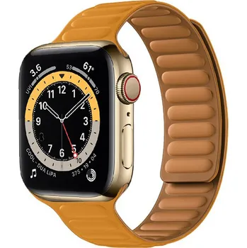 Řemínek na hodinky Techsuit - Řemínek na hodinky (W035) pro ŽENY - Apple Watch 1/2/3/4/5/6/7/8/9/10/11/SE/SE 2/SE 3 (38/40/41/42 mm) - oranžový