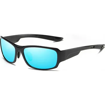 Sluneční brýle Techsuit - Sluneční brýle polarizační TR90 (MM108) - UV ochrana - světle černá / ledově modrá