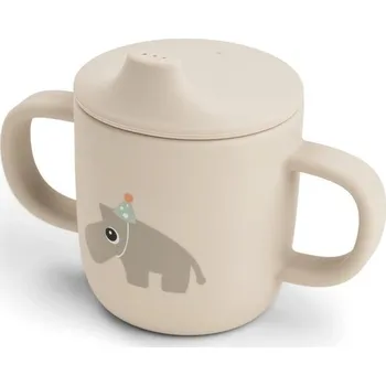 dětská jídelní sada DONE BY DEER Silikonový hrneček s pítkem Celebration pískový