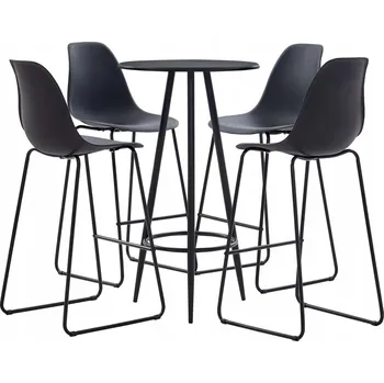 Jídelní set 5dílná barová souprava, plast, černá