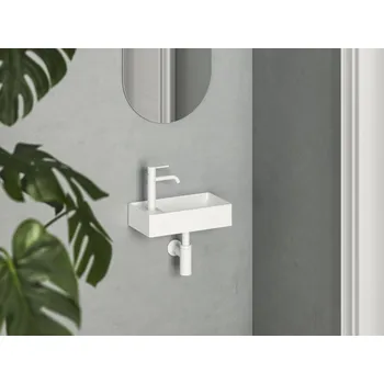 Umyvadlo Umývátko Veda Wall 40 L, s otvorem pro baterii, bez přepadu, bílá