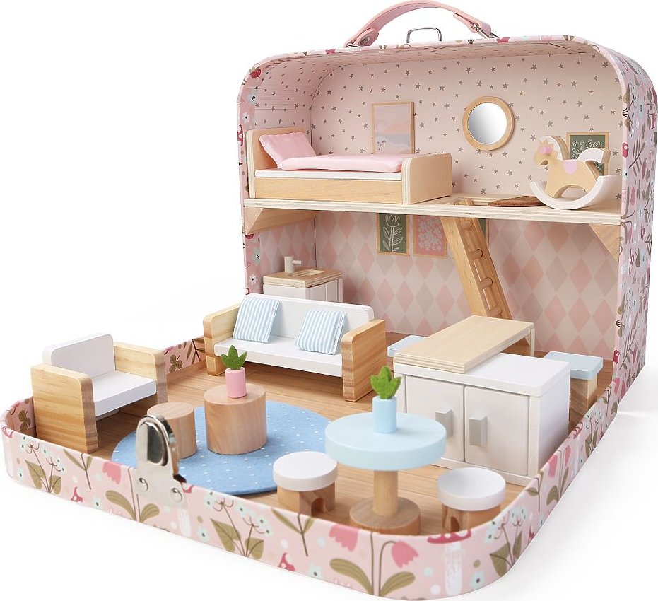 2Kids Toys Domeček pro panenky v kufříku Obývací pokoj