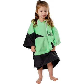 Towee Dětské surf pončo Double zelená, 50 x 60 cm