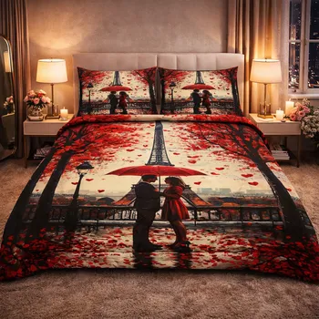 Povlečení 2-dílné ložní povlečení - Paříž v barvách lásky