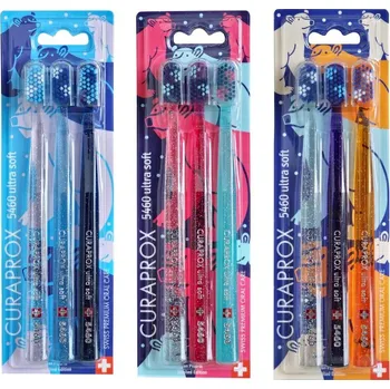 Zubní kartáček Curaprox CS 5460 Ultra Soft Winter Polar Bear mix barev 3 ks