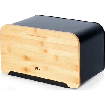 chlebník Chlebník s prkénkem Vilde béžový, černý kov