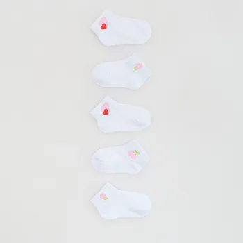 Dívčí oblečení Reserved - Vyšívané ponožky 5 ks - bílá - 658EB-00X - 658EB-00X-K25