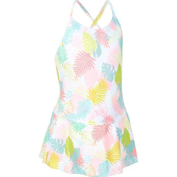 Dámské plavky DECATHLON Dívčí jednodílné plavky se sukýnkou Lila 7 LET RŮŽOVÁ