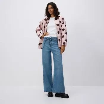 Dámské oblečení Reserved - Džínové kalhoty s&nbsp;páskem - modrá - 638HF-55J - 638HF-55J-34