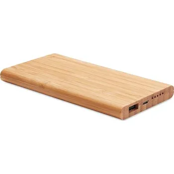 Powerbanka Bezdrátová powerbanka, bambus - Barva Hnědá