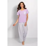 Pyžamo Caroline fialová-šedá - Momenti Per Me S