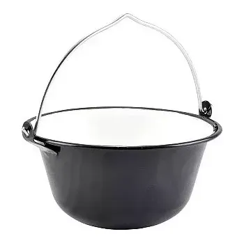 Outdoor vaření Kotlík servírovací smaltovaný 0,8 L černý/bílý