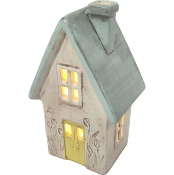 Keramický domeček s LED osvětlením 14,3 cm