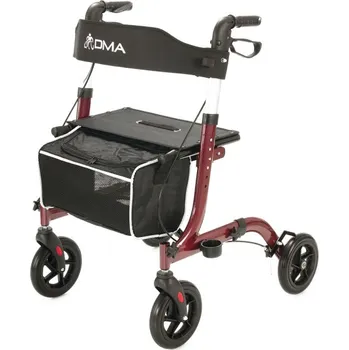 Chodítko pro seniory DMA Čtyřkolové chodítko úzké 101 N, Barva vínová