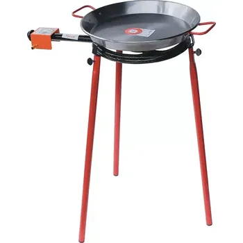 Vařič Set hořák L30 Paella 30 cm dva okruhy, stojan a pánev leštěná ocel 40 cm