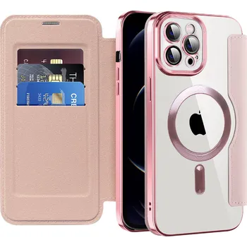 Pouzdro na mobilní telefon Techsuit - Pouzdro SmartMag Book - iPhone 12 Pro Max - růžové