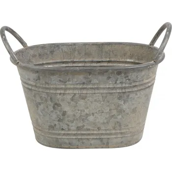 Květináč Oválný kovový květináč s uchy Lena M, 32,5 × 22 cm