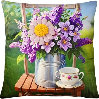 Polštář Dekorační polštář 3D SPRING MEADOW I. 40x40 cm Mybesthome Varianta: Povlak na polštář s výplní, 40x40 cm