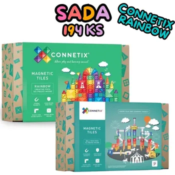Kuličková dráha Connetix Sada Raninbow - 194 kusů stavebnice a kuličková dráha
