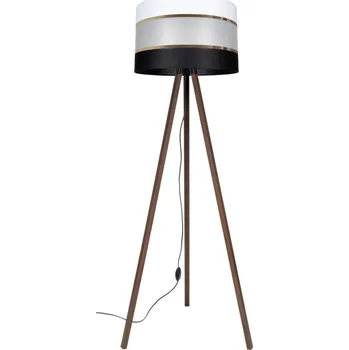 Lampička Stojací lampa CORAL 1xE27/60W/230V hnědá/černá/bílá/zlatá