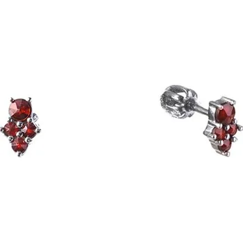 Náušnice Stříbrné náušnice s českým granátem, rhodiované Zapínání: balónek