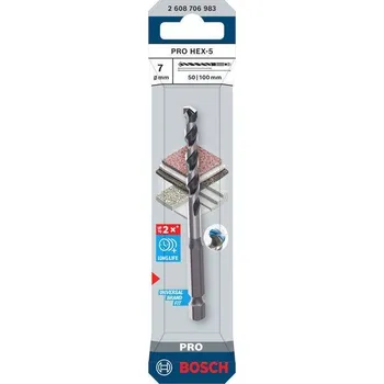Vrták Bosch Vrták PRO HEX-5, 7 × 50 × 100 mm Professional (2608706983)