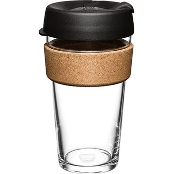 Termohrnek Skleněný hrnek KeepCup Brew Cork Black L, 454 ml