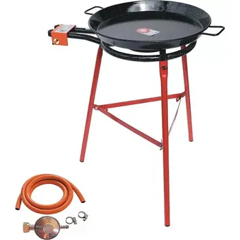 Vařič Set hořák M50 Paella 50 cm dva okruhy s připojením, a pánev smalt 65 cm
