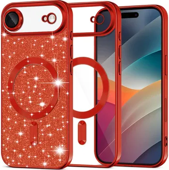Pouzdro na mobilní telefon Techsuit - Luxusní třpytivý MagSafe - iPhone 17 Air - červený