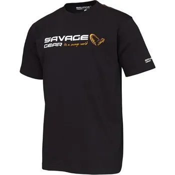Pánské tričko Savage Gear Triko Signature Logo T-shirt Black ink - XL