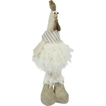 Velikonoční dekorace Dekorační slepička stojící Jettie L – bílá, 20 x 11 cm