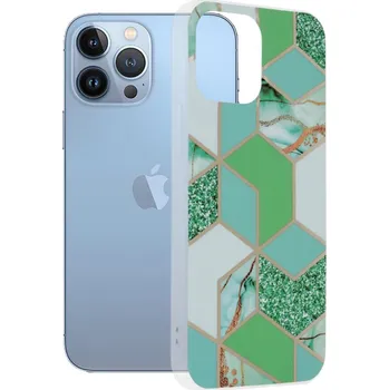 Pouzdro na mobilní telefon Techsuit - Marble Series - iPhone 13 Pro Max - Green Hex