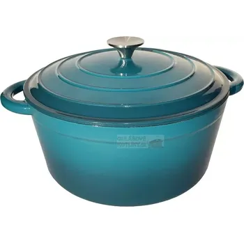 Hrnec Litinový hrnec s poklicí smaltovaný tyrtkysový 6 L