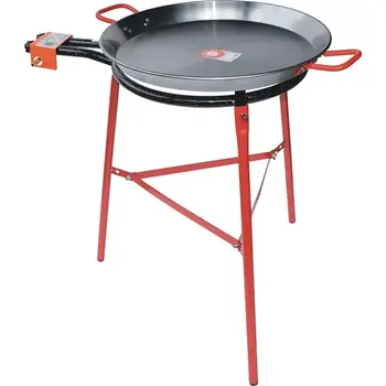 Vařič Set hořák M50 Paella 50 cm dva okruhy, stojan a pánev leštěná ocel 60 cm