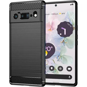Pouzdro na mobilní telefon Techsuit - Karbonový silikon - Google Pixel 6 Pro - černý