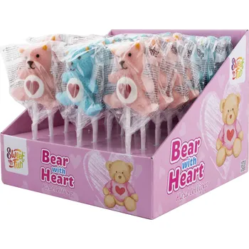 Bonbon Bear with Heart - lízátko medvídek se srdcem 40g