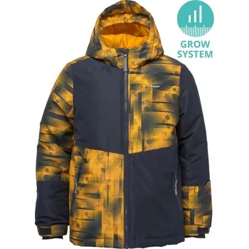 Rostoucí dětská lyžařská bunda LOAP CUPRA GROW SYSTEM 158/164 Černá, Žlutá