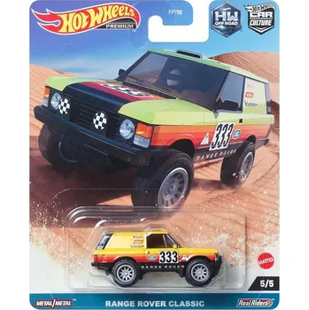 Hračka Range Rover Classic žlutá 1:64 - Hot Wheels Range Rover Classic - kovový model