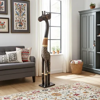 Žirafa velká socha 7 Dřevo XXXL 120 cm