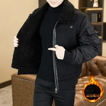 Pánský kabát Best Fashion Pánská zimní bunda s kožíškem a hřejivou podšívkou Barva: Černá, Velikost: 4XL