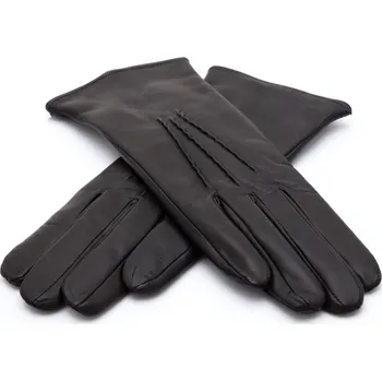 Rukavice Dámské kožené rukavice s klasickou ruční výšivkou Barva: Černá, Velikost: 6,5