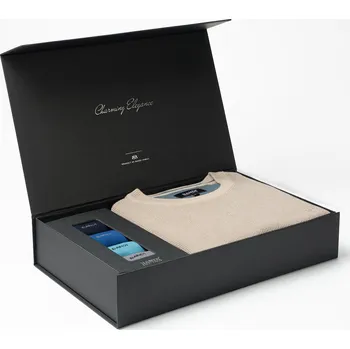 Pánská móda Set pánského svetru EDGARO Biscotto a ponožek v dárkovém boxu