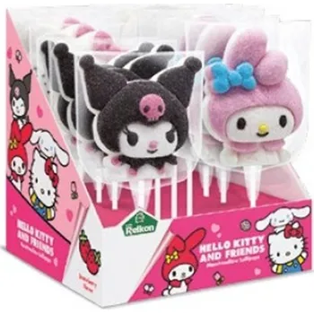 Bonbon Marshamllow lízátko Hello Kitty 45g cena za kartonové balení (Kartonové balení : 12 ks)