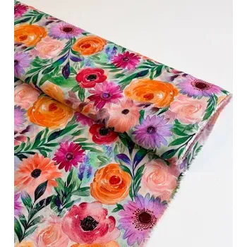 Viskóza RADIANCE Flowers Lirie digital print