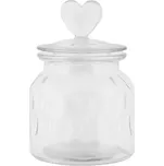 Transparentní skleněná dóza s víčkem a srdíčkem - Ø 11*16 cm 227596586