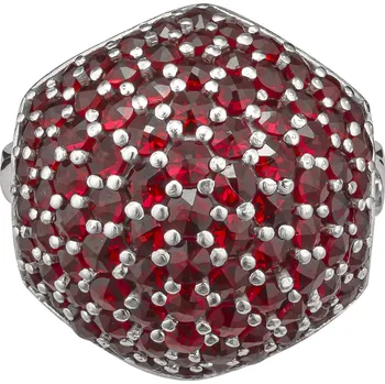 Prsten Stříbrný prsten s českým granátem, rhodiovaný - malina Velikost: 53