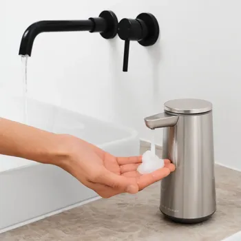 Dávkovač mýdla Simplehuman bezdotykový dávkovač mýdlové pěny - 296 ml, kartáčovaná nerez, dobíjecí