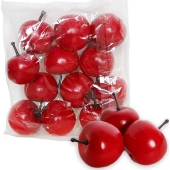 umělá květina Jablka přízdoba 12ks/3,5cm červená